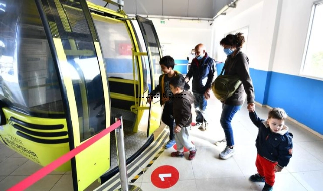 Teleferik Tesisleri minik ziyaretçileri ağırladı
