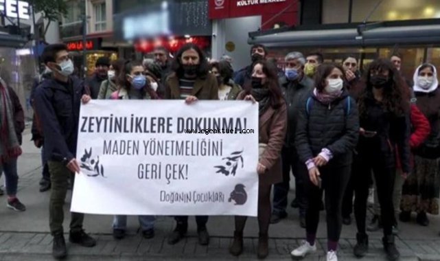 İzmir'de maden yönetmeliği protestosu