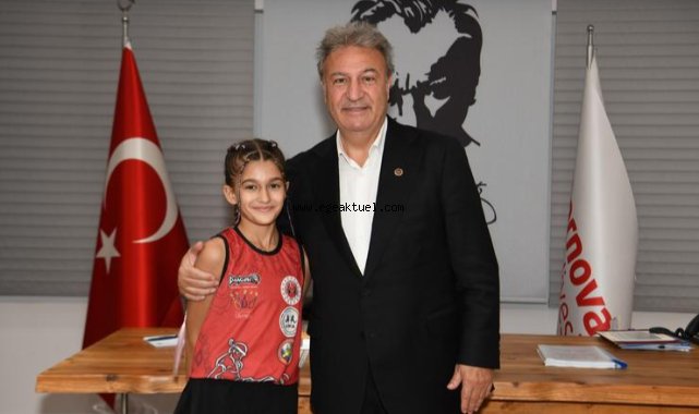 Minik şampiyondan Başkan İduğ’a ziyaret