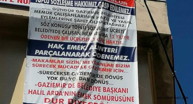 Başkan Halil Arda'ya pankartlı protesto