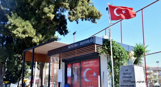 Bornova’da muhtarlık binalarına Atatürk büstü