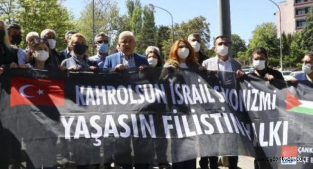 CHP'den İsrail Büyükelçiliği'ne siyah çelenk