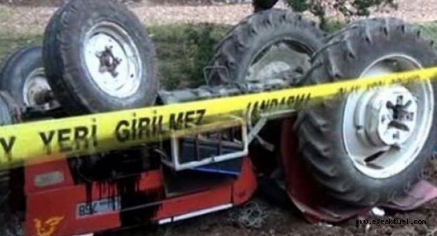 Devrilen traktördeki baba öldü, kızı yaralandı