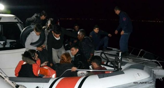 Dikili açıklarında 15 kaçak yakalandı