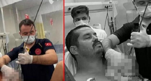 İzmir'de korkunç olay! Göğsüne zıpkın saplandı