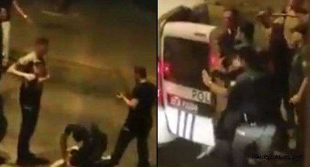 Kelepçeli gence coplu müdahaleye tepki
