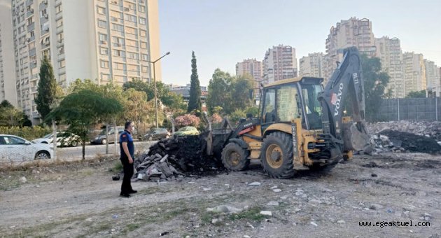 Moloz dökümünü iz süren zabıta engelledi