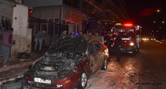    Otomobil alevlere teslim oldu 