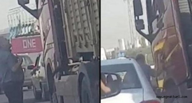 Tartıştığı kişinin üzerine TIR sürdü!